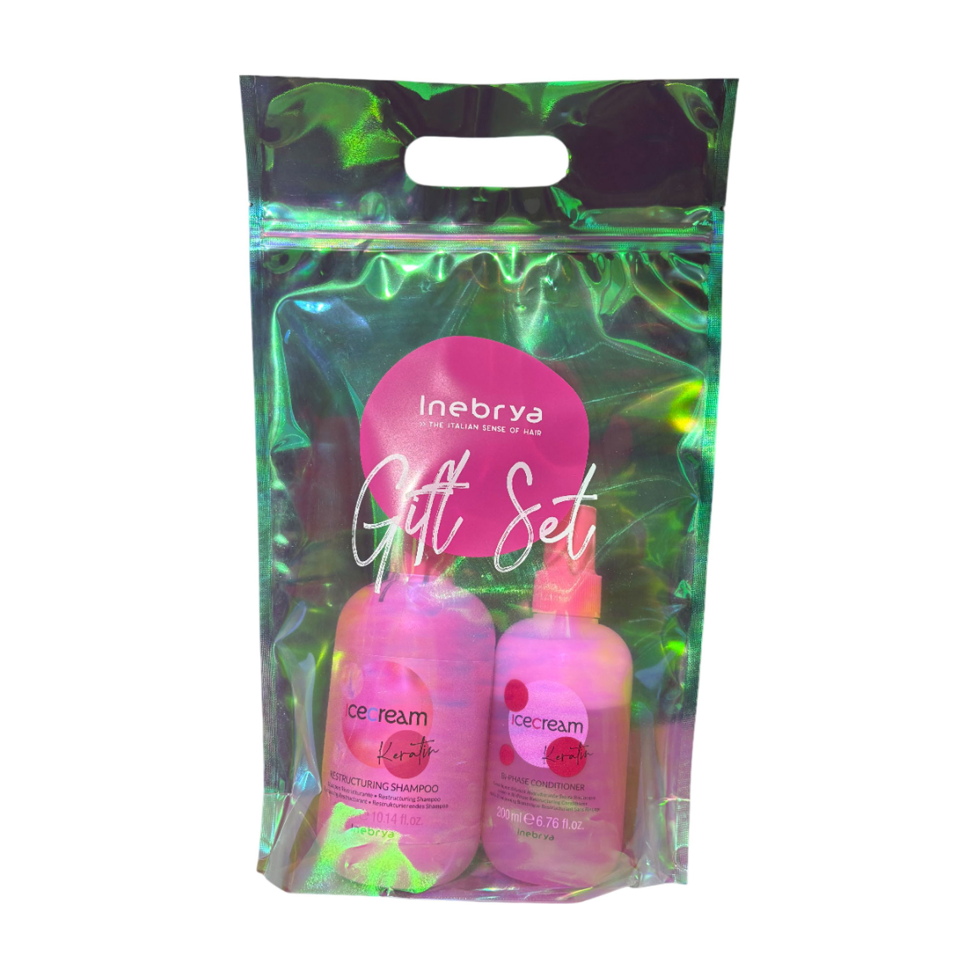 Уцінка! Подарунковий набір для волосся Inebrya Ice Cream Keratin Gift Set (шампунь, 300 мл + кондиціонер, 200 мл)